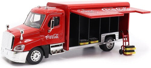 Coca-Cola Motor City Classics: Beverage Delivery Truck With 2 Sliding doors, handcart and 4 bottle cases 1:50 Scale Diecast