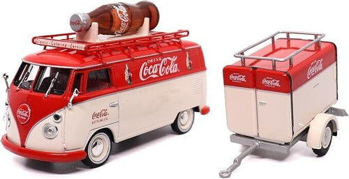 Coca-Cola Motor City Classics 1960 Volkswagen Kombi T1 with trailer 1:43 Scale Diecast