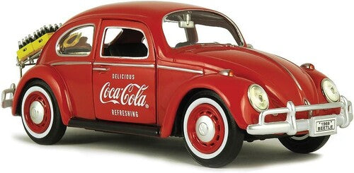 Coca-Cola Motor City Classics: 1966 VW Beetle with rear luggage rack & 2 bottle cases 1:24 Scale Diecast