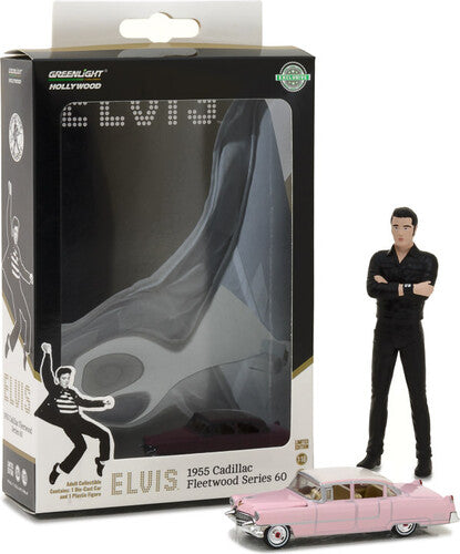1:64 Hollywood - Elvis Presley (1935-77) 1955 Cadillac Fleetwood Series 60 with 1/18 Scale Elvis Figure
