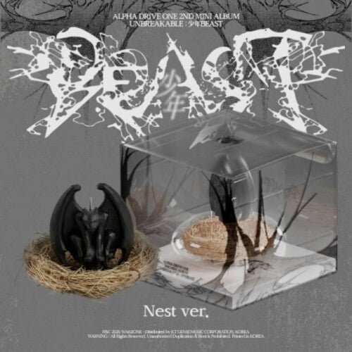 Alpha Drive One - Unbreakable : Beast (Nest Ver.) - Out Box, Nest + Gargoyle Candle, Lyric Sheet, Folded Poster, CD-R, CD Envelope, Sticker, Photocard, Post Card