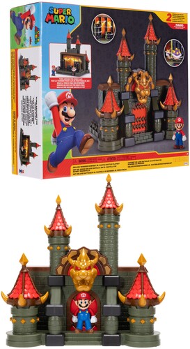 Super Mario - 2.5" Deluxe Wonder Bowser Jr. Castle Battle Playset