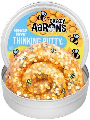 Crazy Aaron's Thinking Putty Honey Hive, 4'' Full Size Tin