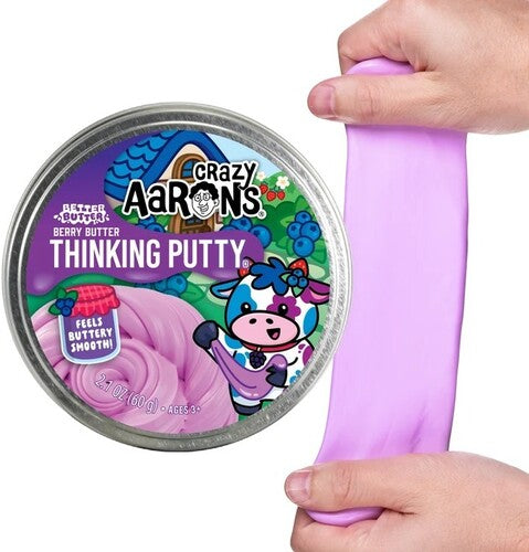 Crazy Aaron's Thinking Putty Better Butter Berry, 4'' Full Size Tin