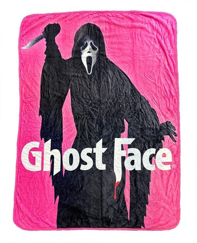 Ghost Face - 45x60 Fleece Throw Blanket - Pink