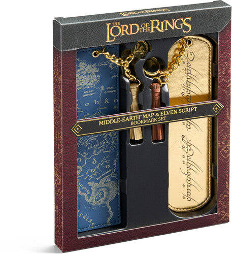 Lord of the Rings Middle-Earth Map & Elven Script Bookmarks Set