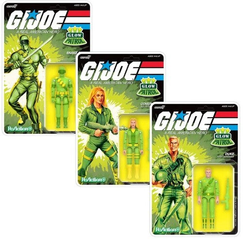 G.I. JOE REACTION+ FIGURES - 3 PK - JOE (GLOW PATROL - GREEN)