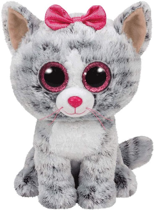 TY Kiki Grey Cat Plush, Regular