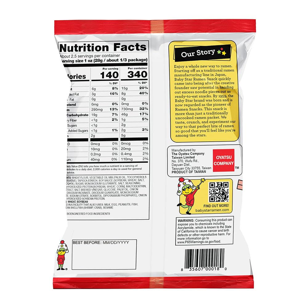 Baby Star Crunchy Ramen Snack, Original Soy Sauce