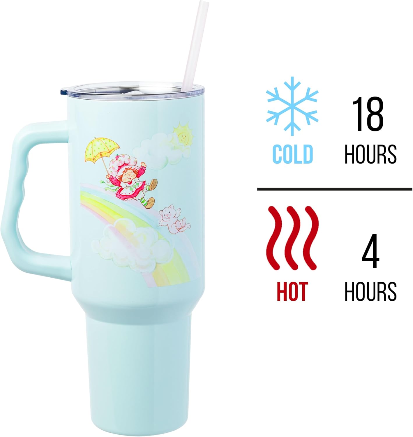 Strawberry Shortcake and Custard Stainless Steel Tumbler with Handle