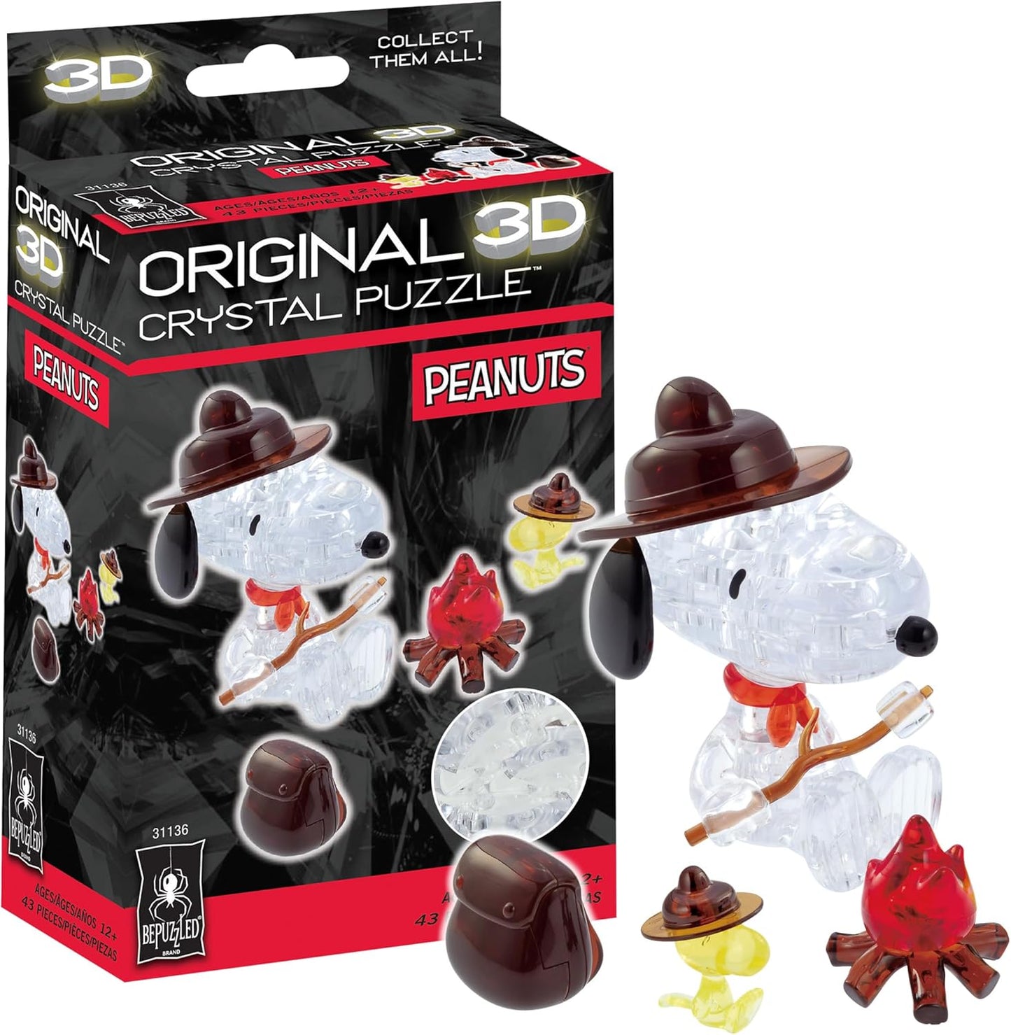 Peanuts Snoopy Campfire Original 3D Crystal Puzzle