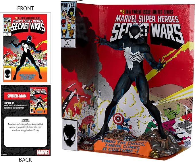 Marvel Spider-Man 1:6th Scale Collectible with Scene & Comic (Marvel Super Heroes Secret Wars #8)
