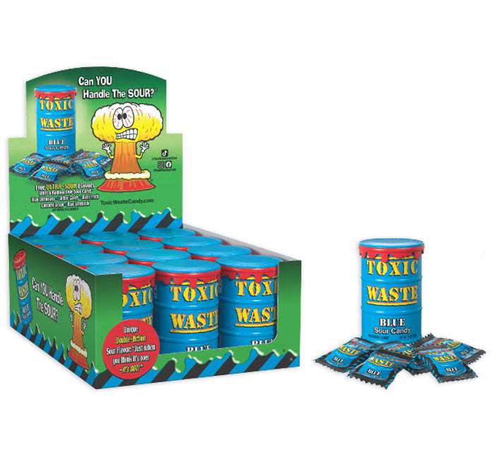 Toxic Waste Sour Candy Blue Drum