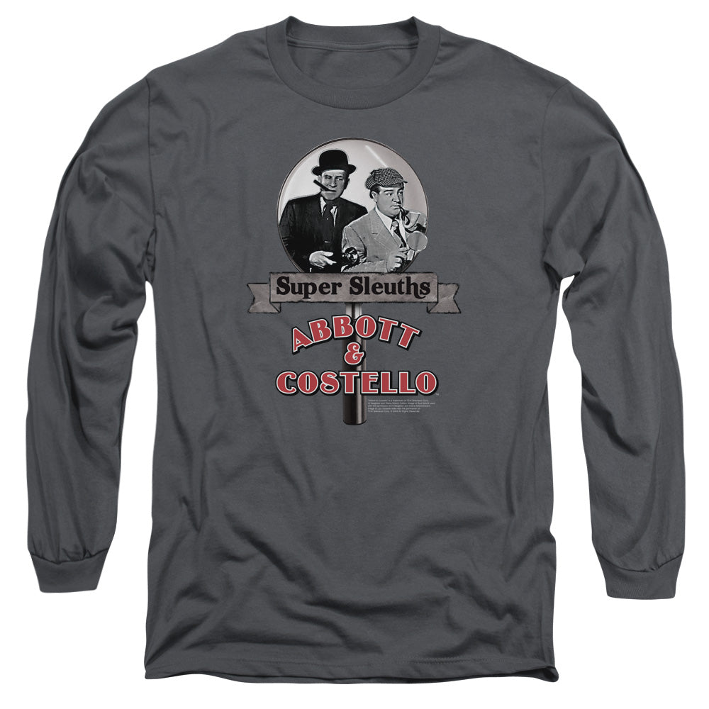 Abbott & Costello - Super Sleuths - Long Sleeve Adult 18/1 - Charcoal T-shirt