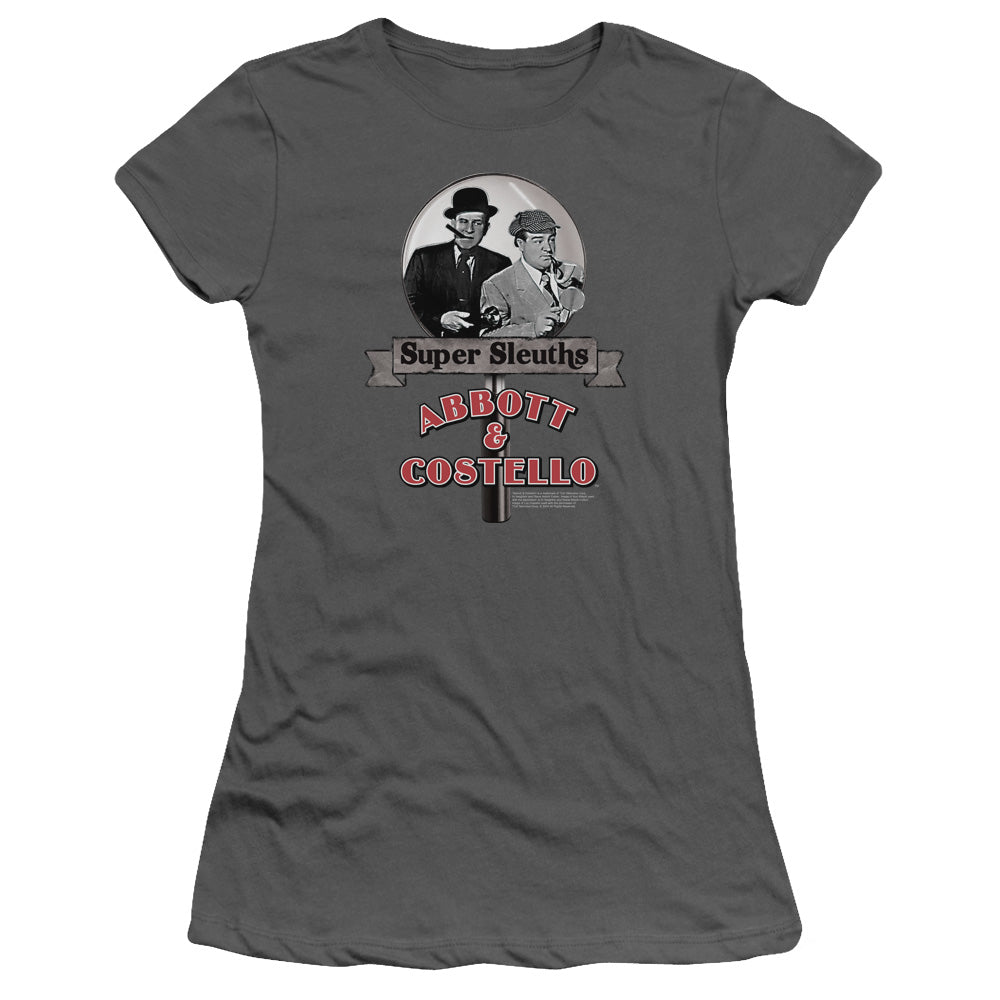 Abbott & Costello - Super Sleuths - Short Sleeve Junior Sheer - Charcoal T-shirt