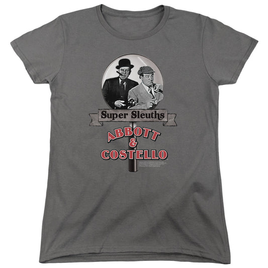Abbott & Costello - Super Sleuths - Short Sleeve Womens Tee - Charcoal T-shirt