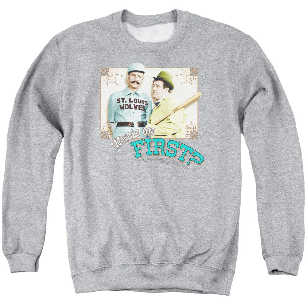 Abbott & Costello - Whos On First - Adult Crewneck Sweatshirt - Athletic Heather
