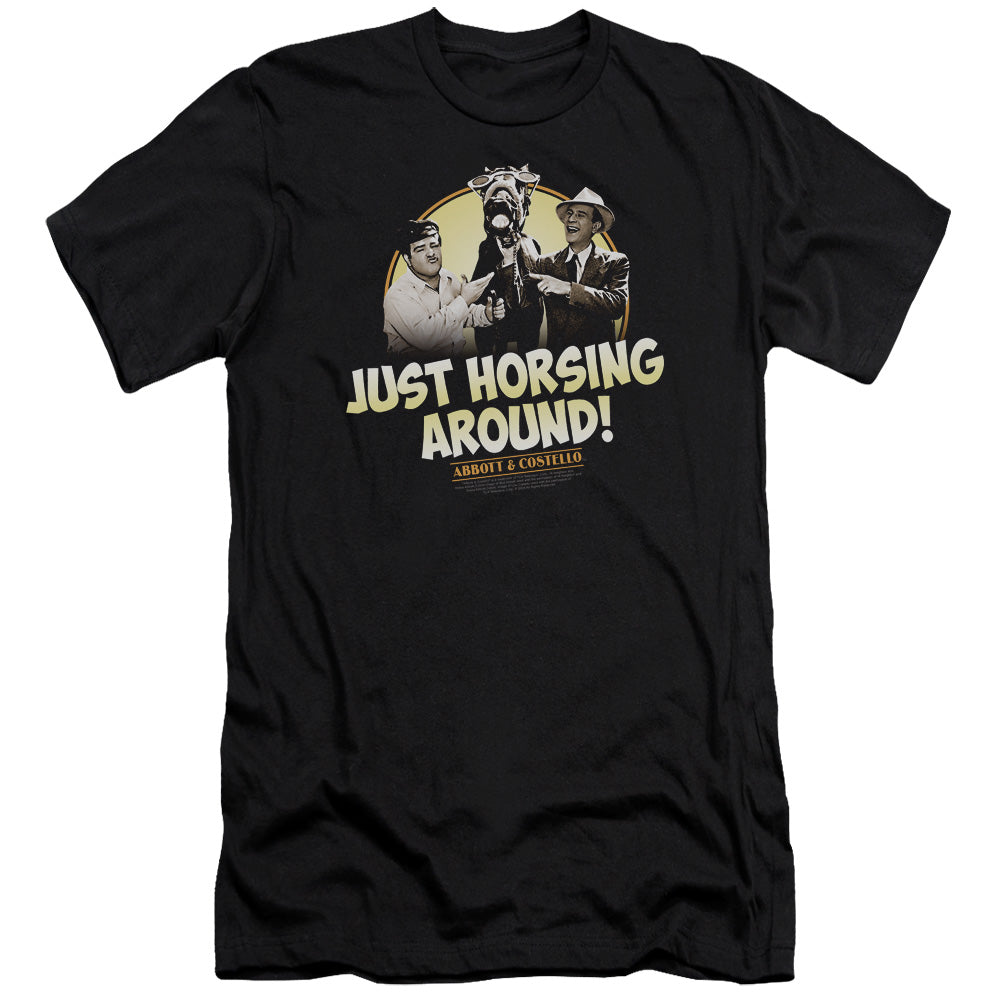 Abbott & Costello - Horsing Around-premuim Canvas Adult Slim Fit 30/1 - Black