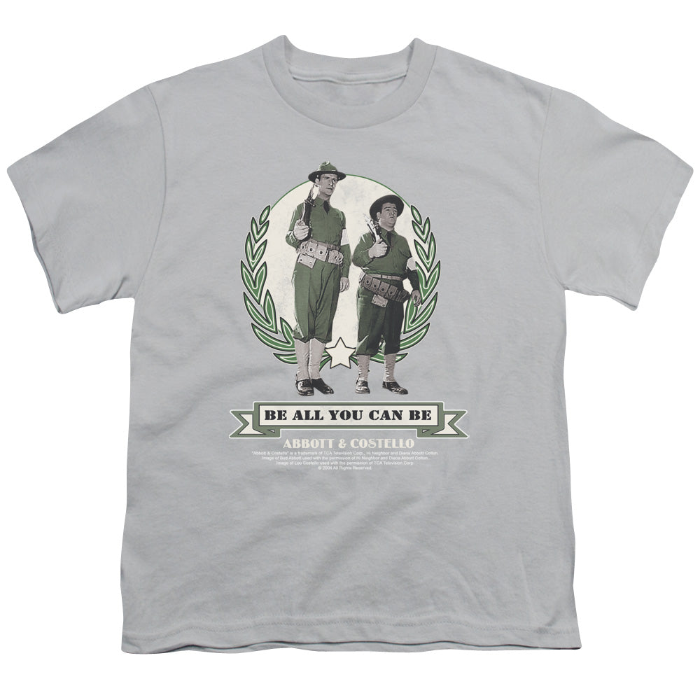 Abbott & Costello - Be All You Can Be - Short Sleeve Youth 18/1 - Silver T-shirt