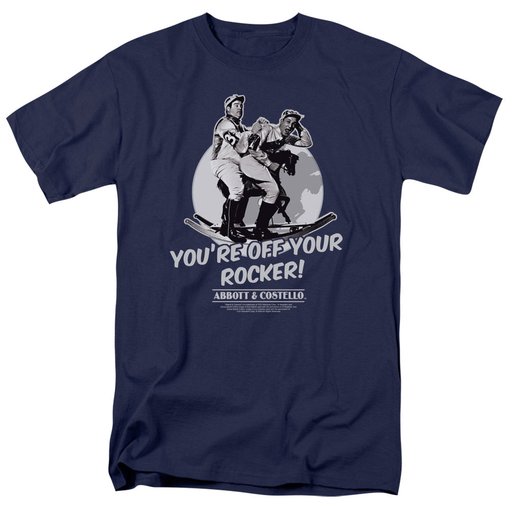 Abbott & Costello - Off Your Rocker - Short Sleeve Adult 18/1 - Navy T-shirt