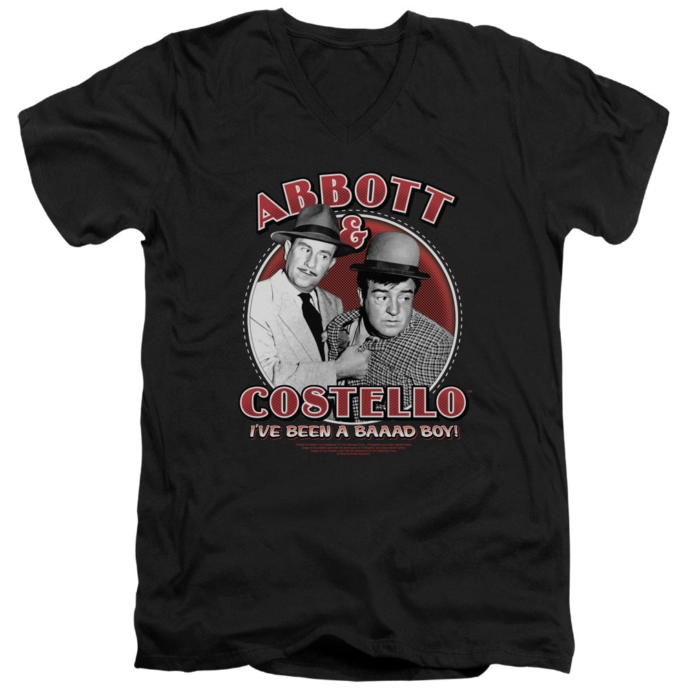 Abbott & Costello - Bad Boy - Short Sleeve Adult V-neck - Black T-shirt