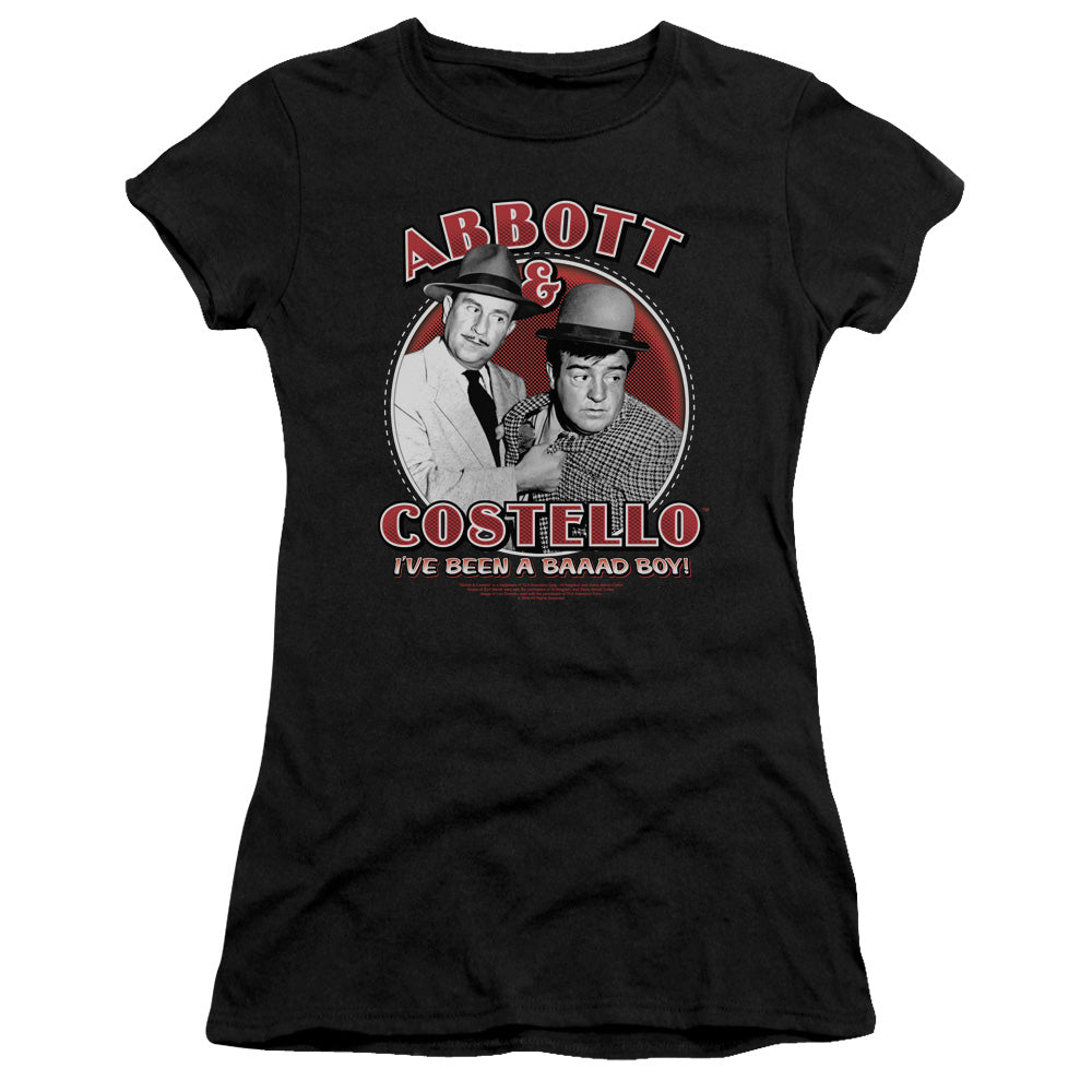 Abbott & Costello - Bad Boy - Short Sleeve Junior Sheer - Black T-shirt
