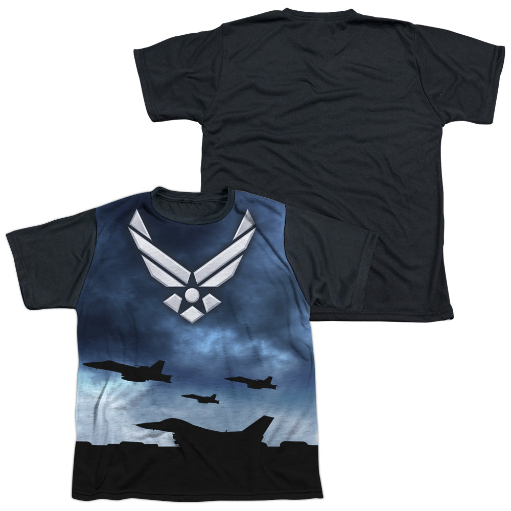 Air Force - Take Off - Short Sleeve Youth White Front Black Back - White T-shirt