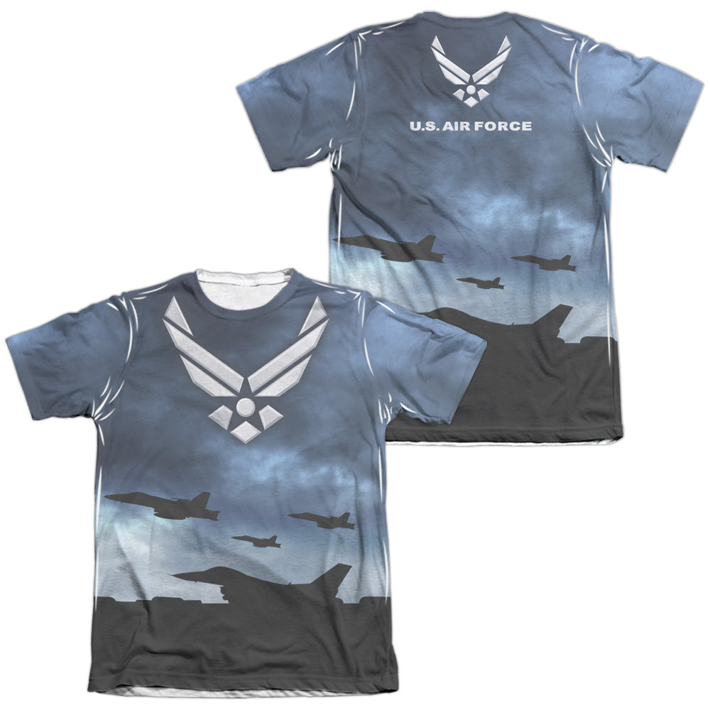 Air Force - Take Off (Front/back Print) - Adult Poly/cotton Short Sleeve Tee - White T-shirt