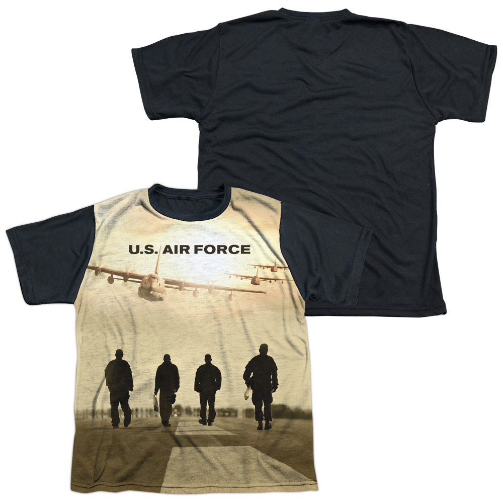Air Force - Long Walk - Short Sleeve Youth White Front Black Back - White T-shirt