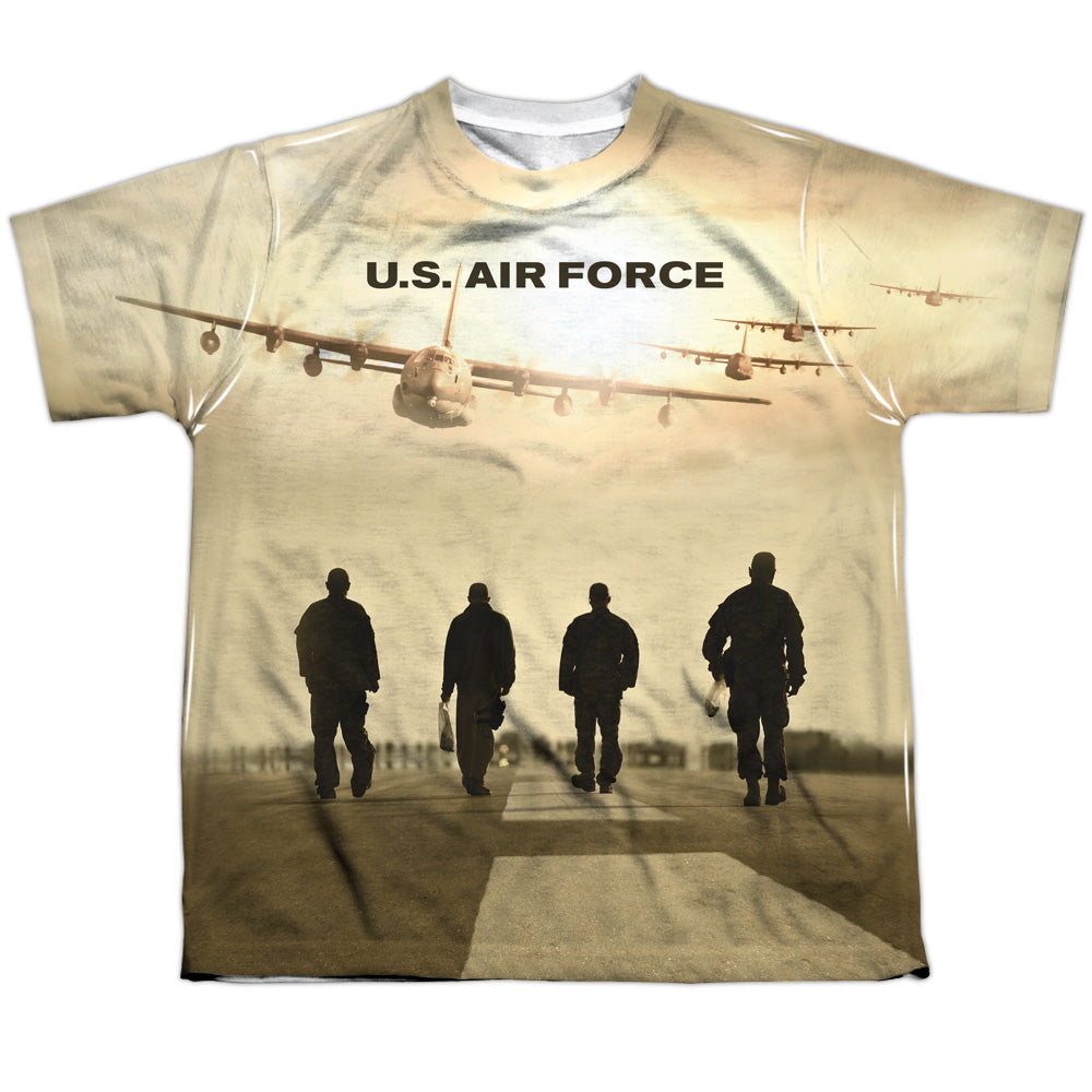 Air Force - Long Walk - Short Sleeve Youth Poly Crew - White T-shirt