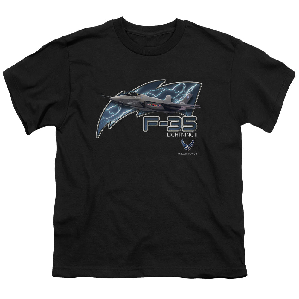 Air Force - F35 - Short Sleeve Youth 18/1 - Black T-shirt