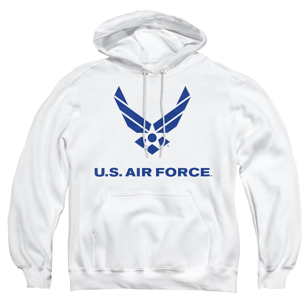 Air Force - Distressed Logo - Adult Pull-over Hoodie - White