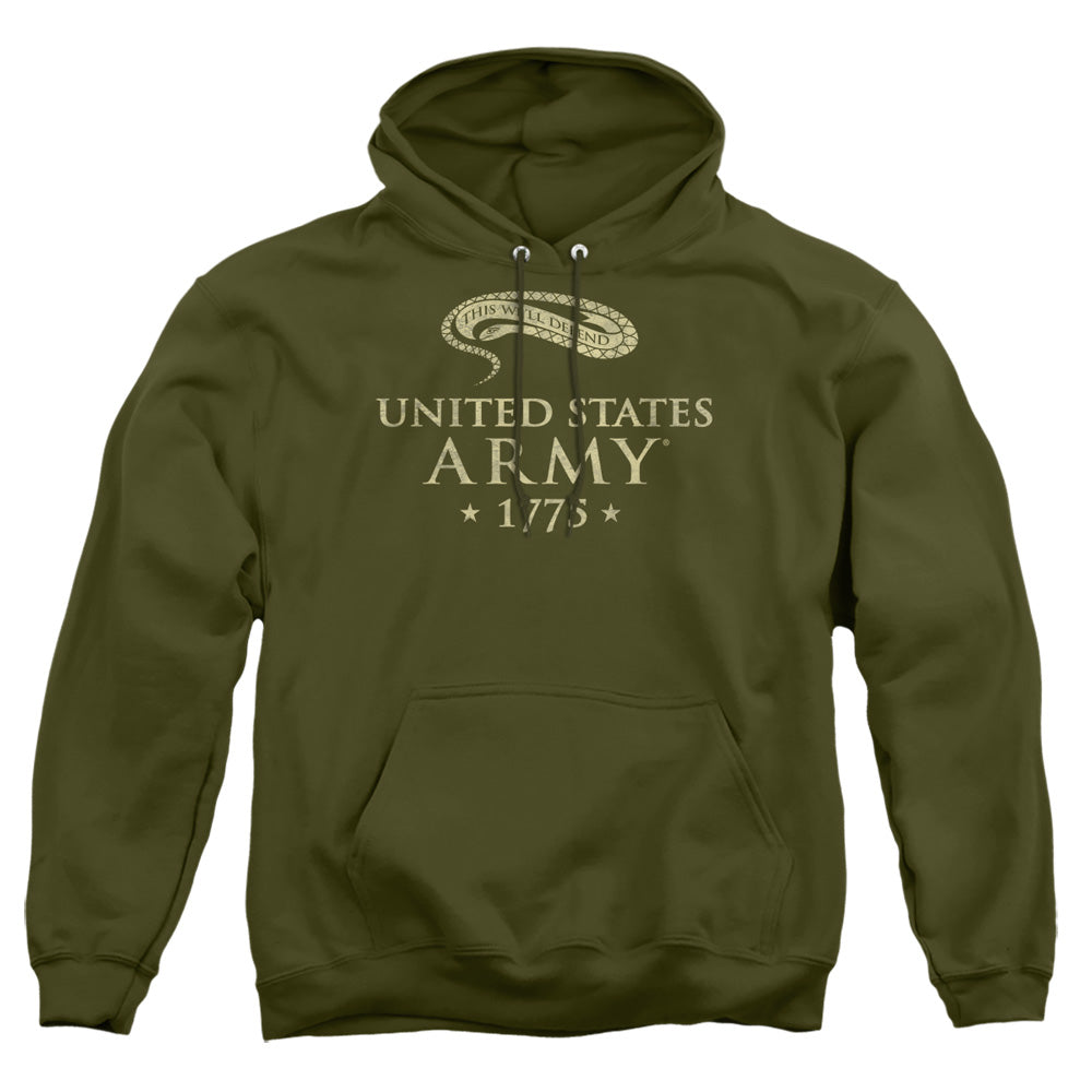 Army - Well Defend - Adult Pull-over Hoodie - Military Green