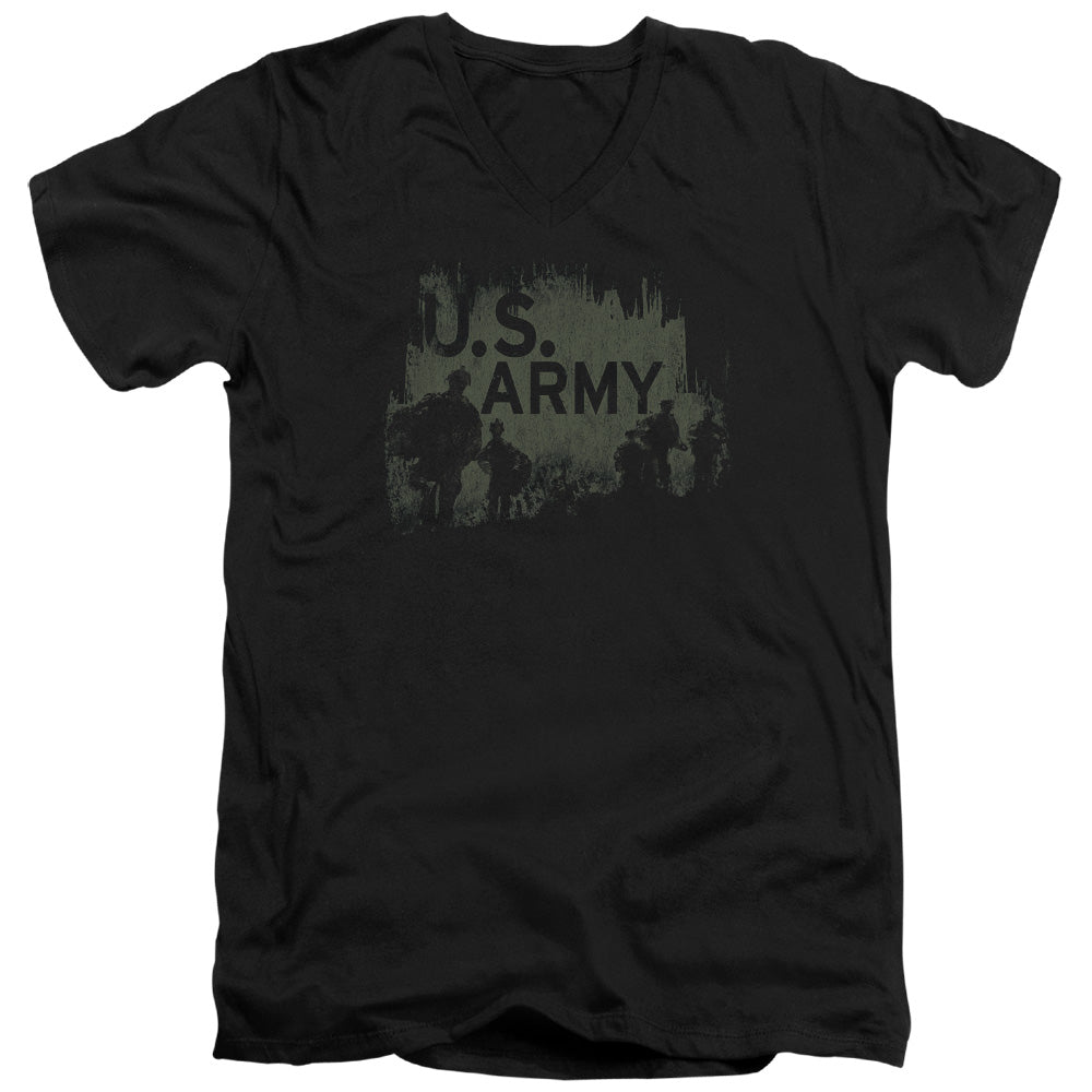 Army - Soldiers - Short Sleeve Adult V-neck 30/1 - Black T-shirt