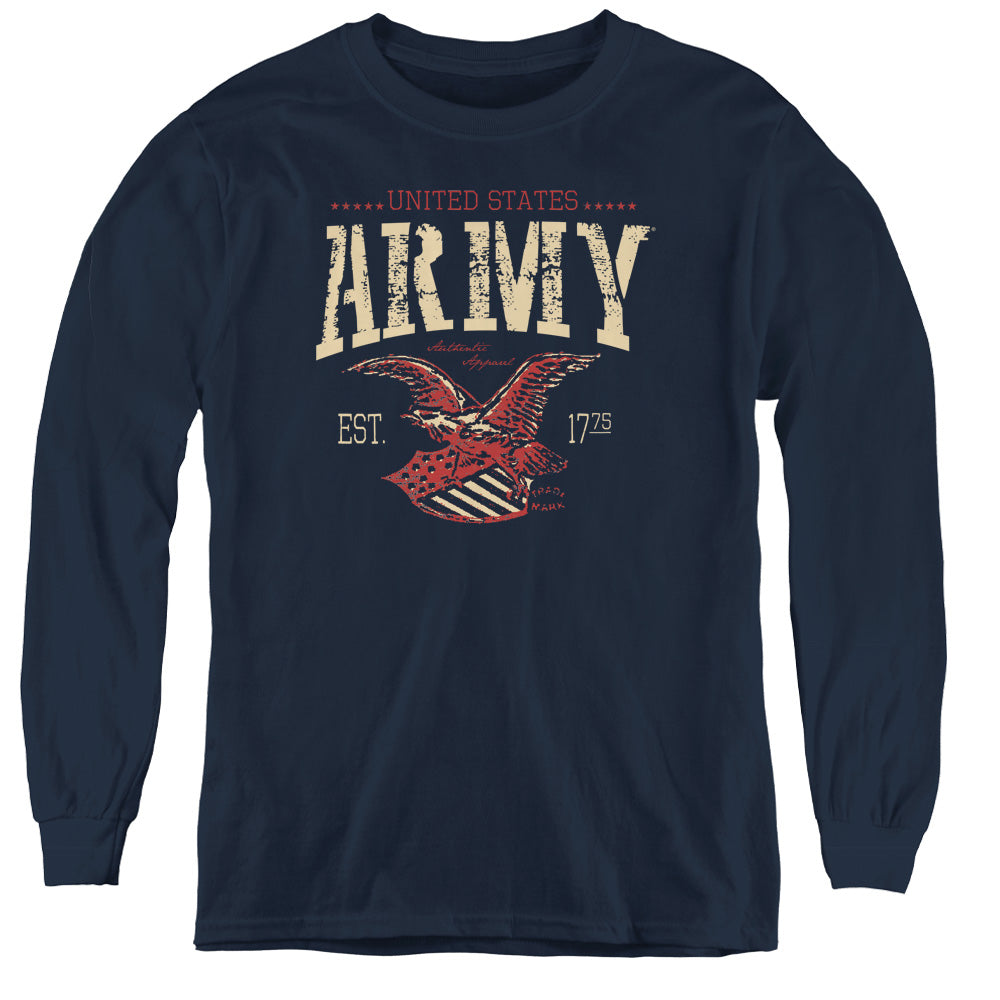 Army - Arch - Youth Long Sleeve Tee - Navy