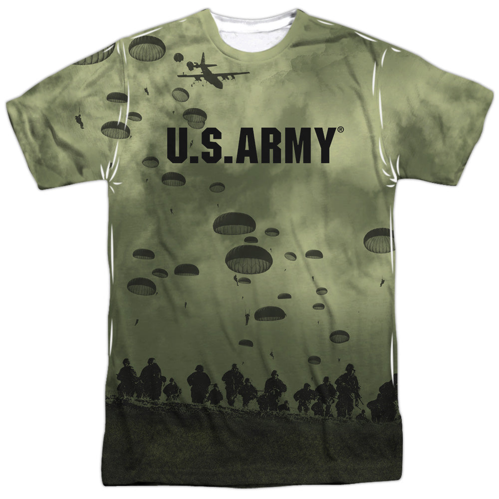 Army - Air To Land - Short Sleeve Adult Poly Crew - White T-shirt