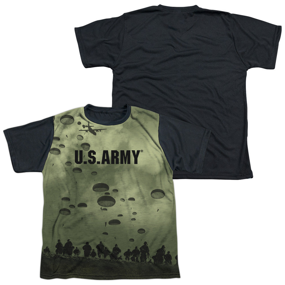 Army - Air To Land - Short Sleeve Youth White Front Black Back - White T-shirt
