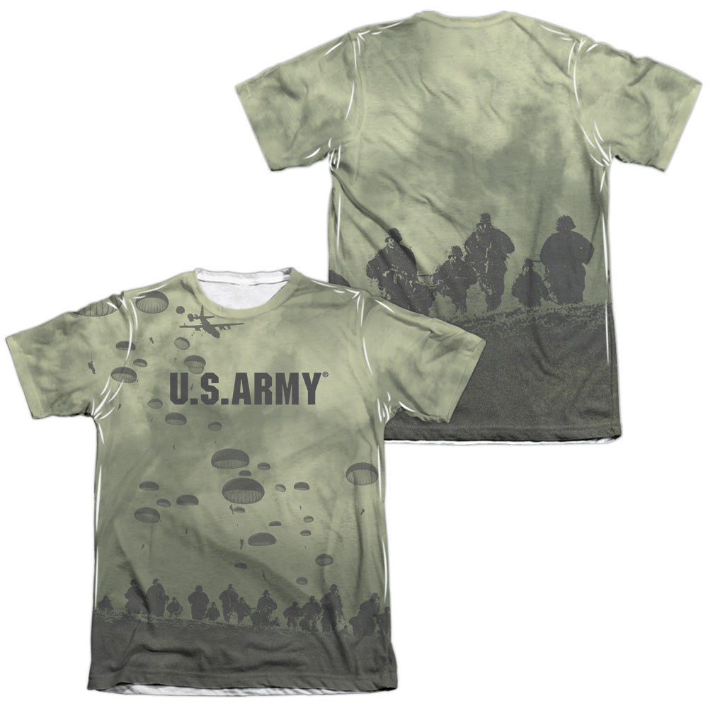 Army - Air To Land (Front/back Print) - Adult Poly/cotton Short Sleeve Tee - White T-shirt
