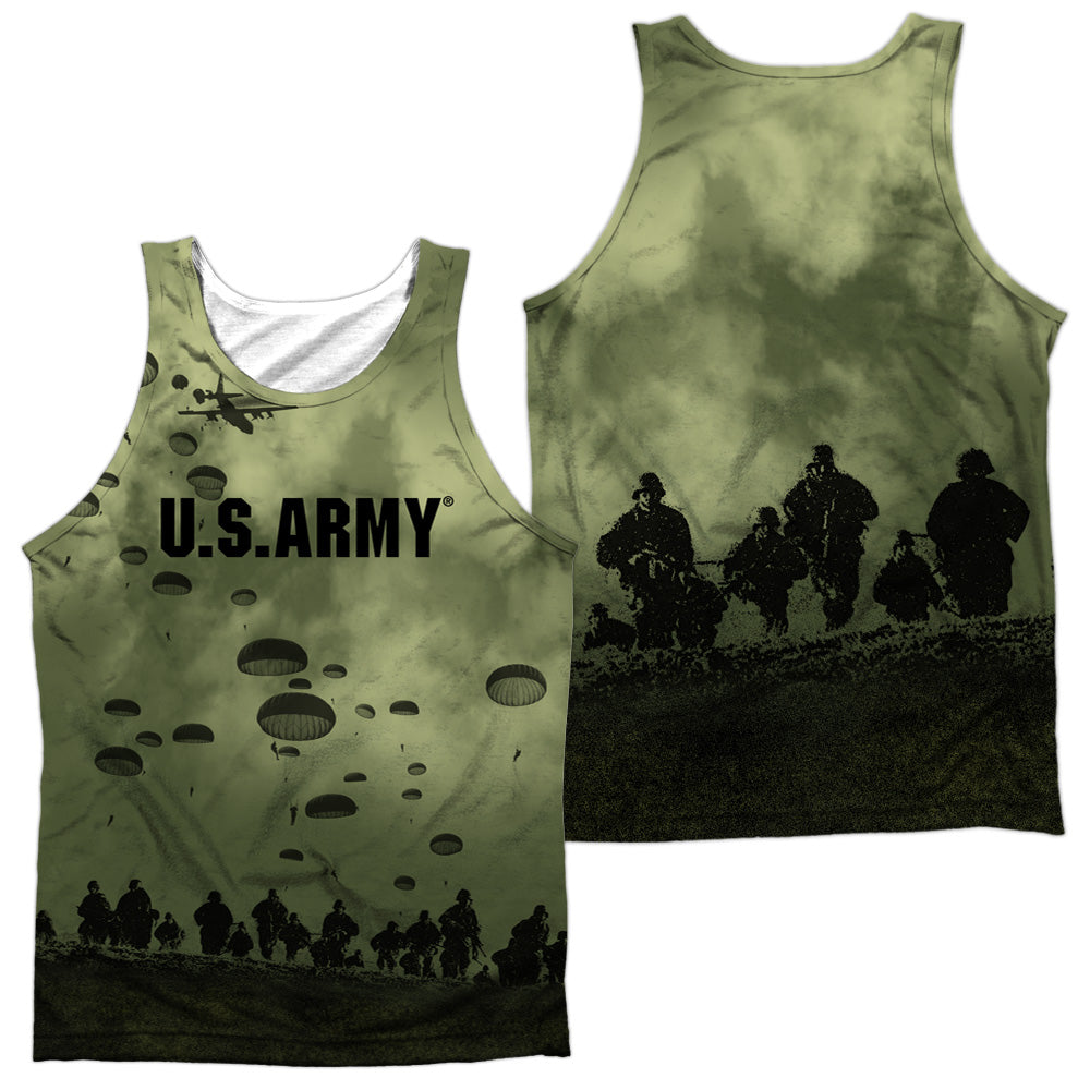 Army - Air To Land (Front/back Print) - Adult 100% Poly Tank Top - White