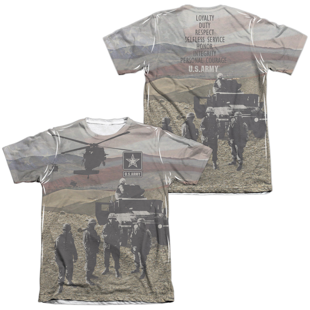 Army - Values (Front/back Print) - Adult Poly/cotton Short Sleeve Tee - White T-shirt