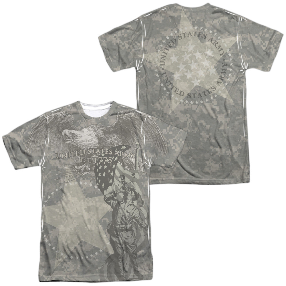 Army - Countrys Call (Front/back Print) - Short Sleeve Adult Poly Crew - White T-shirt