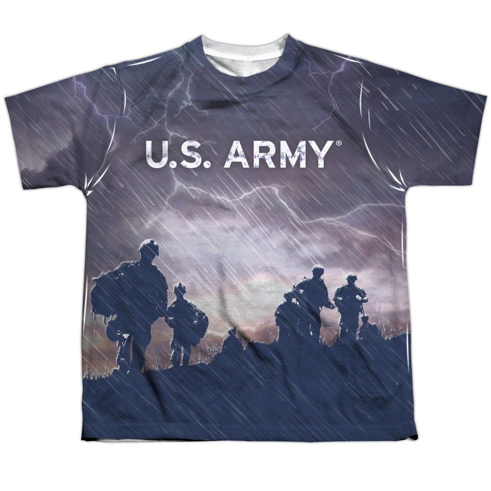 Army - Up Hill - Short Sleeve Youth Poly Crew - White T-shirt