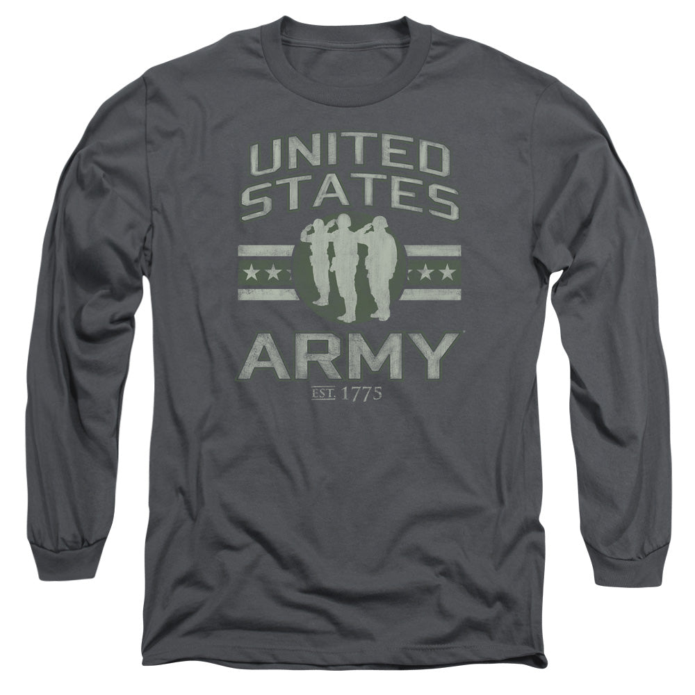 Army - United States Army - Long Sleeve Adult 18/1 - Charcoal T-shirt
