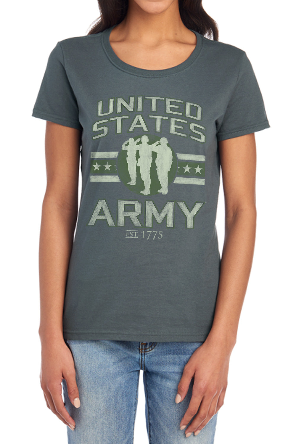Army - United States Army - Short Sleeve Womens Tee - Charcoal T-shirt
