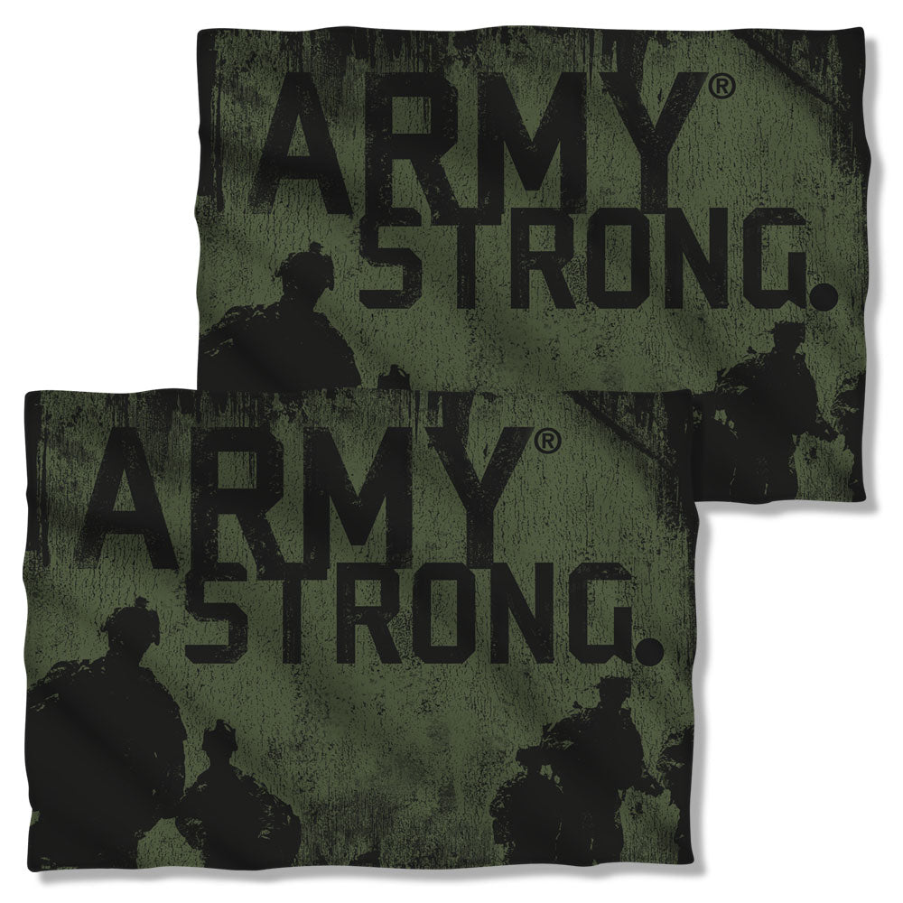 Army - Strong (Front/back Print) - Pillow Case - White