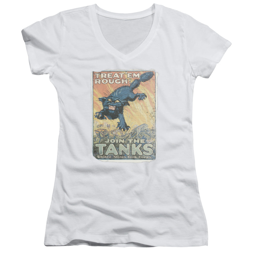 Army - Treat Em Rough-junior V-neck - White