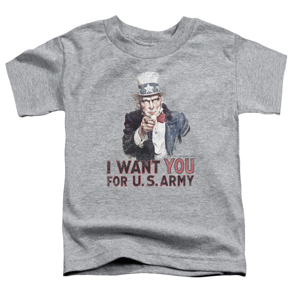 Army - I Want You - Short Sleeve Toddler Tee - Athletic Heather T-shirt