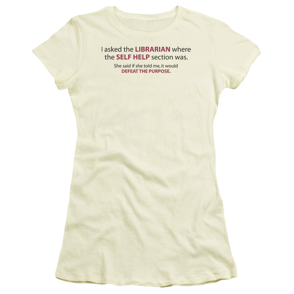 Librarian Self Help - Short Sleeve Junior Sheer - Cream T-shirt