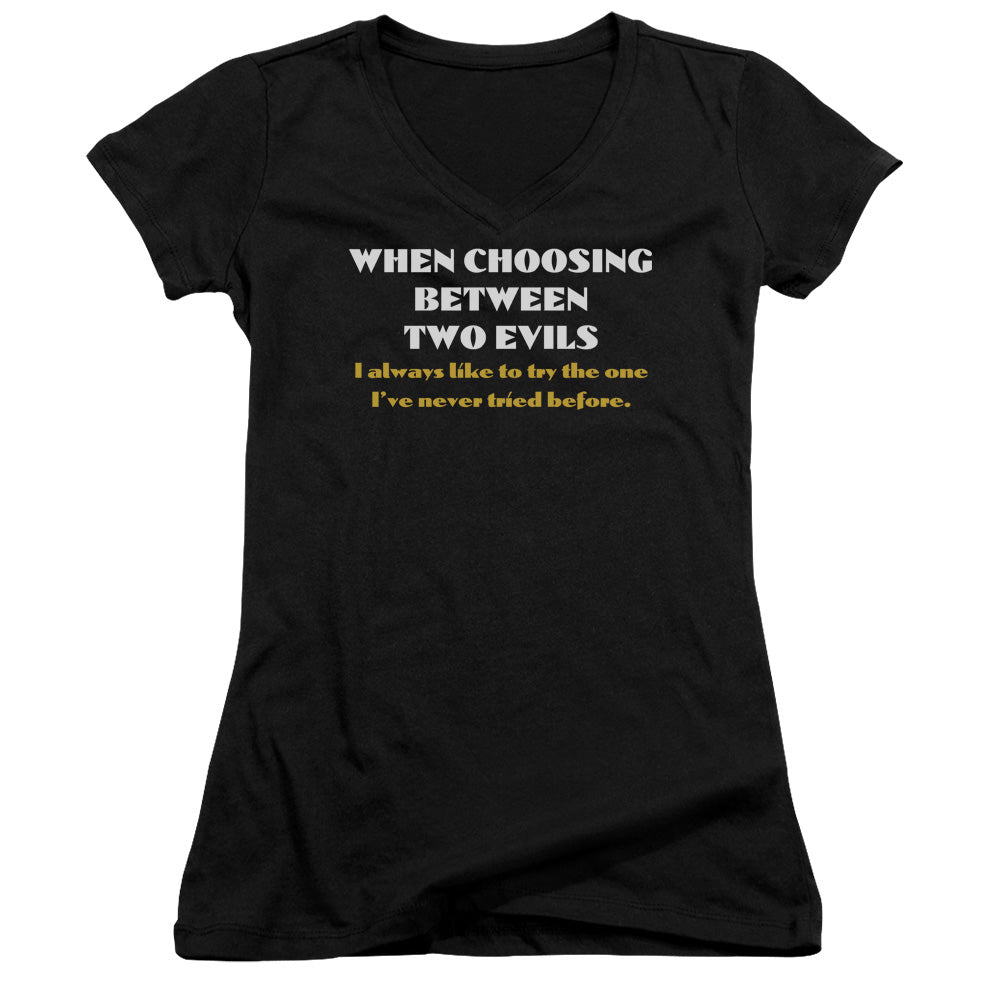 Two Evils-junior V-neck - Black