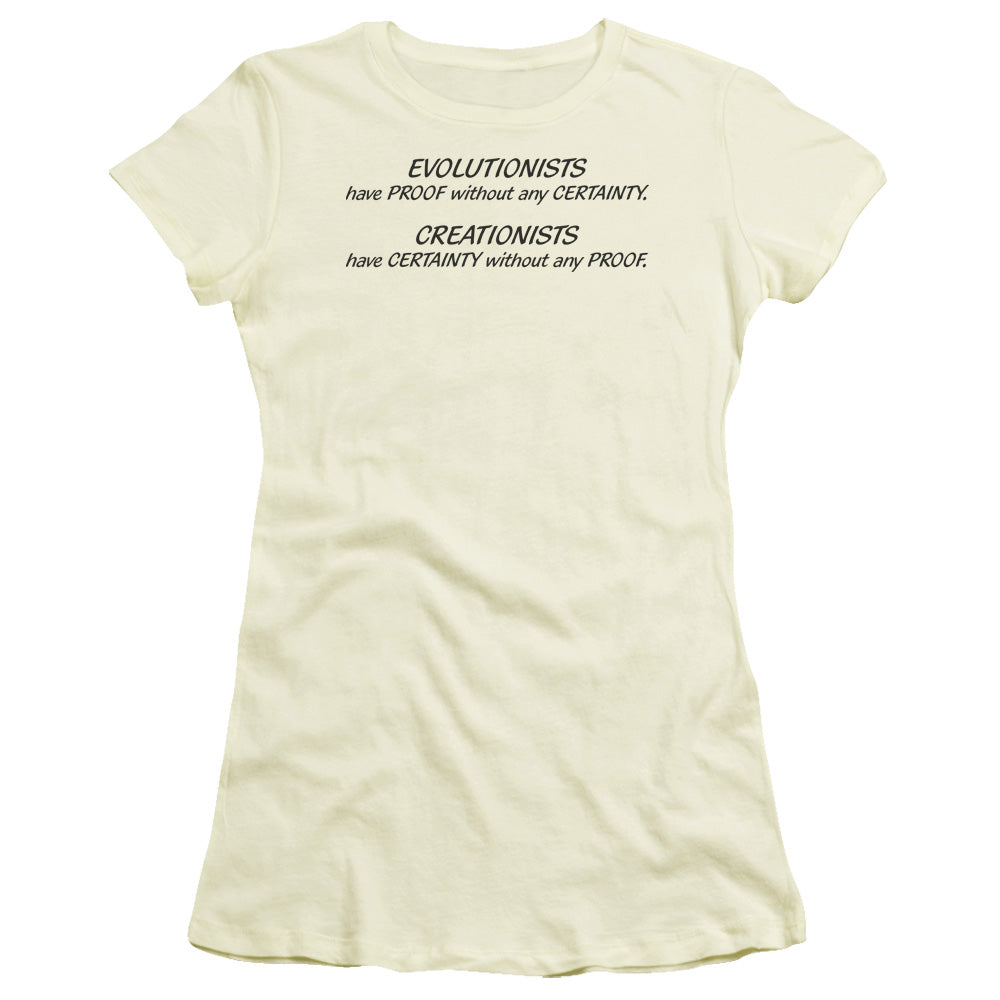 EVOLITIONISTS CREATIONISTS - JUNIOR SHEER - CREAM T-Shirt